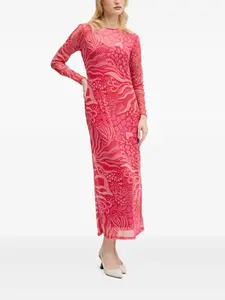 Платье с абстрактным принтом Never Fully Dressed, розовый