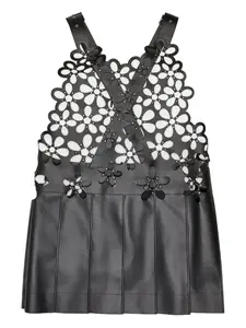 Платье мини с цветочным принтом и плиссировкой Noir Kei Ninomiya, черный