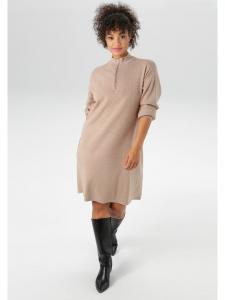 Aniston Вязаное платье бежевого цвета