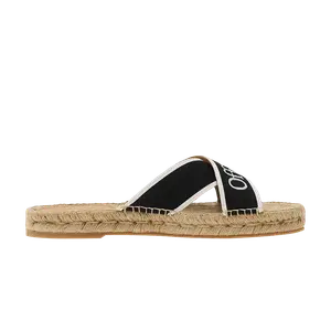 Сандалии Off-White Off-White Wmns Bookish Criss-Cross Espadrille Sliders 'Black White', черный