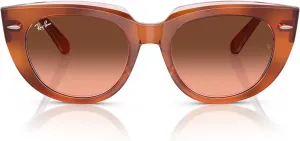 Женские солнцезащитные очки Ray-Ban Rb2286 Doreen Square, Red Havana on Transparent Multicolor/Pink Gradient Brown