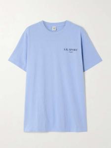 Футболка из хлопчатобумажного джерси с принтом Уимблдона Sporty & Rich, голубой