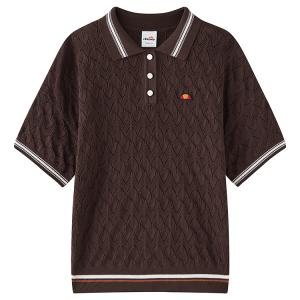 Футболка-поло женская с V-образным вырезом Moderate Others Ellesse, темно-coffee