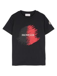 Moncler Enfant футболка с логотипом, синий