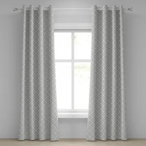 Серая штора на люверсах ABAKUHAUS, старинный викторианский ретро-цветочный узор с современным графическим принтом в стиле старомодного искусства, декоративные двухпанельные шторы, 280 см x 175 см, серо-белый цвет Abakuhaus