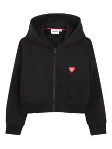 Худи с узором Hugo Kids, черный