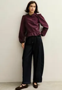 Блузка с длинными рукавами и воротником-рюшами New Look, Burgundy