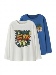 NAME IT Лонгслив 'NKMVELDO' в синем и белом цветах