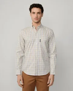 Мужская рубашка из хлопка в клетку с карманом, фасон Club Fit Façonnable, красный