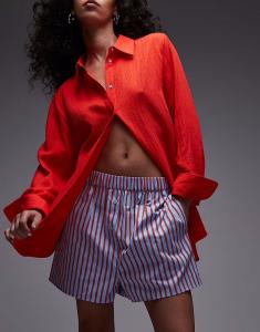 Боксеры-шорты Topshop в полоску синего цвета