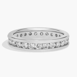 Кольцо с круглым бриллиантом в канальной оправе из платины (1 карат, Tw. - HI / SI1-SI2) Blue Nile