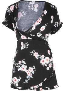 Туника для беременных/туника для кормления с цветочным принтом Bpc Bonprix Collection, черный