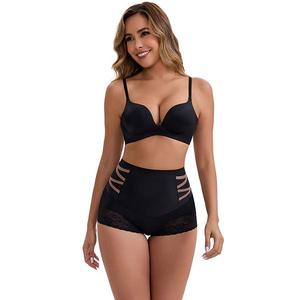 Женские утягивающие трусы с высокой талией и кружевной отделкой Inspire Chic, Black