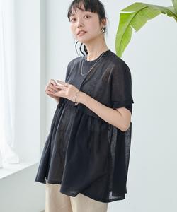 Летний вязаный свитер Sarako Switch с собранными рукавами-летовидными рукавами Coen, цвет Black