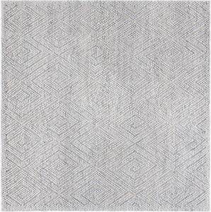 Ковер SAFAVIEH, 183 x 183 см, Natura Collection, Grey, ручной работы, греческий меандр, геометрический, из смесовой шерсти, идеален для помещений с высокой проходимостью в гостиной, спальне (NAT127F)