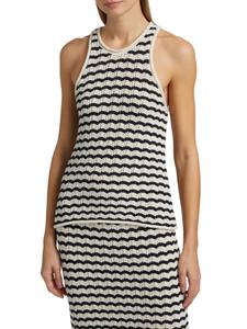 Топ крючком из хлопковой смеси в полоску Nelly A.L.C., цвет Navy Multicolor