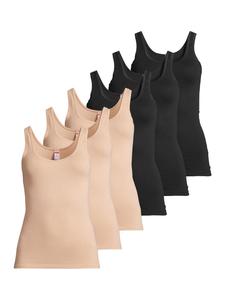 Conta Нижняя рубашка / Ребристый топ черного/бежевого цвета