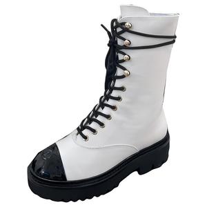 22c Ранняя Весна Женские Белые Ботильоны на Щиколотку CHANEL