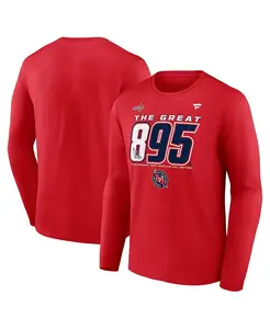 Мужская футболка с длинным рукавом Alexander Ovechkin Athletic Red Washington Capitals NHL All-Time Leading Goal Scorer The Great 895 Fanatics