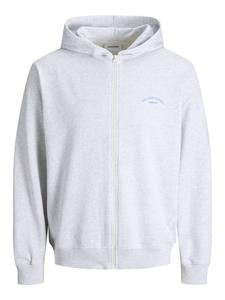 JACK & JONES Junior Толстовка с капюшоном JJCOLLEGE LOGO SWEAT ZIP HOOD JNR белого меланжевого цвета