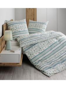 Janine Изящное фланелевое хлопковое постельное белье Davos бирюзово-зеленого цвета