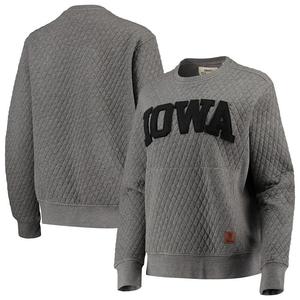 Женский стеганый пуловер Pressbox Heather Charcoal Iowa Hawkeyes Moose, цвет Iwa Grey