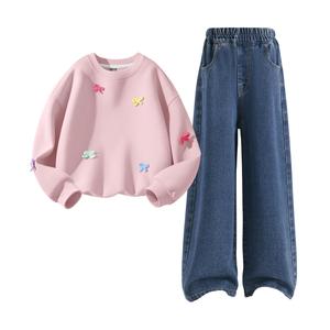Детская повседневная спортивная одежда Disney, Solid Color Lotus Pink+Solid Color Denim Blue