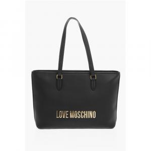 Сумка-тоут LOVE из искусственной кожи с золотым тиснением и крупным логотипом Moschino, Black