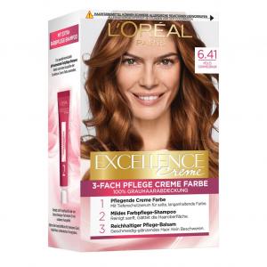 Краска для волос excellence crème Loreal Paris, 6 41 - helles caramelbraun, количество 1 шт.