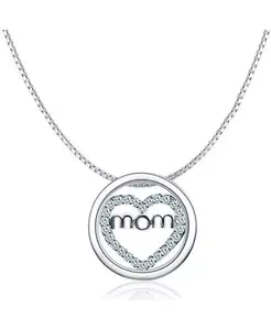 Ожерелье для мамы, ожерелье в форме сердца и круга любви Hollywood Sensation, silver
