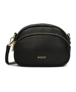 Классическая кожаная поясная сумка Kazar, черный