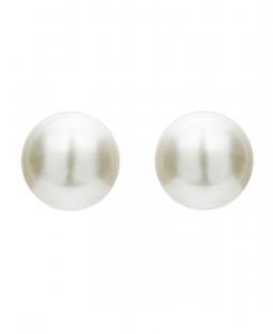 Подростковые серьги-гвоздики из стерлингового серебра с покрытием из белого золота и искусственным жемчугом Genevive, White