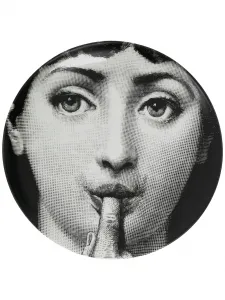 Тарелка с принтом, 26,5 см, Fornasetti, черный