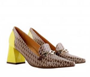 Женские мюли Ayuso на платформе в коричнево-лаймовом цвете Chie Mihara