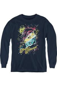 Футболка с длинным рукавом и цветными блоками DC Comics для молодежи Gildan, черный