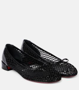 Балетки Sweetie Jane из хлопка и кожи Christian Louboutin, Black/ Lin Black