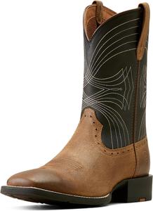 Мужские сапоги Ariat Arena Rebound Western с широким квадратным носком из кожи, черный/коричневый