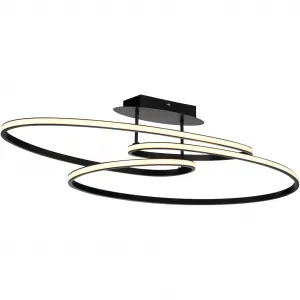 Потолочный светильник LUMACA с LED-панелью, 1 шт., теплый белый свет Just Light, черный