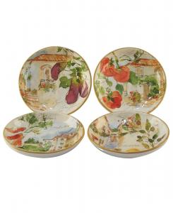 Набор из 4 суповых/макарусных тарелок Piazette Certified International, No Color