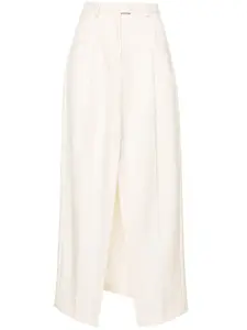Длинная габардиновая юбка с завышенной талией Viktor & Rolf, нейтральный