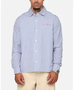 Мужская рубашка с длинным рукавом Dice Club на пуговицах Carre, синий