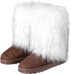 Женские пушистые замшевые зимние ботинки - утепленные зимние сапоги с искусственным мехом больших размеров COOLSA, A