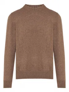 Кашемировый свитер с круглым вырезом Barba, коричневый