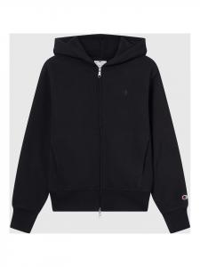 Толстовка с капюшоном и застежкой-молнией на длинный рукав, черного цвета Champion