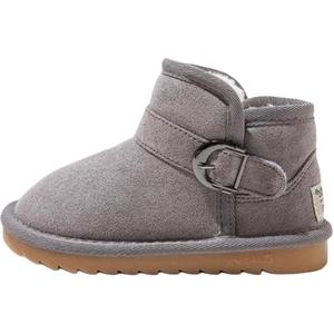 Нескользящие и износостойкие теплые детские ботинки средней высоты Babaya, серый