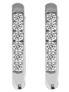 Adeliás Женские серьги - серьги-кольца на шарнирах из нержавеющей стали со стразами серебристого цвета