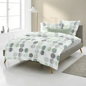 Комплект постельного белья Dream Sleep из фланели в зеленый горошек, 135x200 см + 80x80 см Traumschlaf