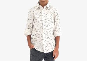 Мальчиковская рубашка на пуговицах в стиле скейтера бело-черная Appaman