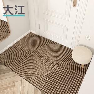 Dajiang Ковер 60х90 см из шелка для прихожей, геометрический рисунок, устойчивый к загрязнениям, нескользящий, цвет хаки