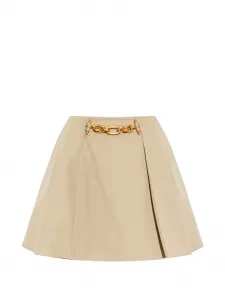 А-силуэта юбка с украшением в виде цепочки Balmain, бежевый